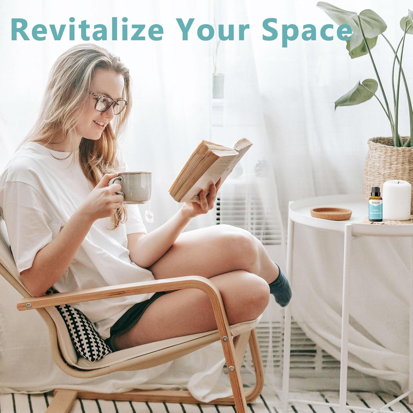 Minty Eucalyptus Fragrance Oil - ESSLUX Essential Oils for Diffuser, Candle Soap Making Scents, Fresh Clean Aromatherapy Scented Massage, Perfume for Humidifier Home Fragrance, 1 fl oz