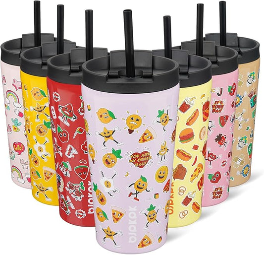 BJPKPK 18oz Tumbler With lid And Straw Stainless Steel Travel Coffee Mug Insulated Tumblers Cups,Hawaii Fruits Purple - Bloomnest