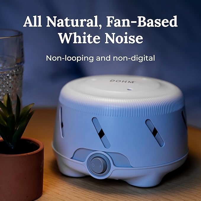 Yogasleep Dohm UNO White Noise Sound Machine (White) with Real Fan Inside for Non-Looping White Noise, for Travel, Office Privacy, Meditation, Sleep Aid for Adults & Baby, Registry Gift - Bloomnest