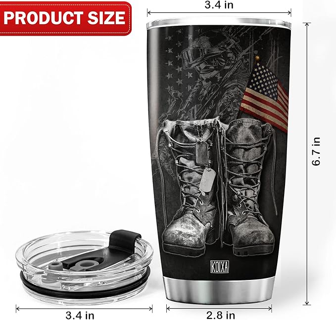 Veterans Day Gifts For Men Husband Stainless Steel Travel Cup With Lid 20oz Veteran Coffee Tumbler Inspiration Gifts Soldier Army Military Gift Ideas Cool Things For Veterans - Bloomnest