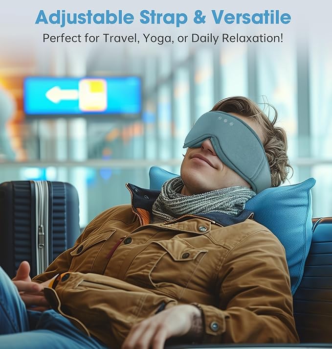 BambooCotton 3D Bluetooth Sleep Mask, LC-dolida 2025 New Sleep Headphones, Wireless Comfort, Sustainable Luxury for Better Sleep - Bloomnest
