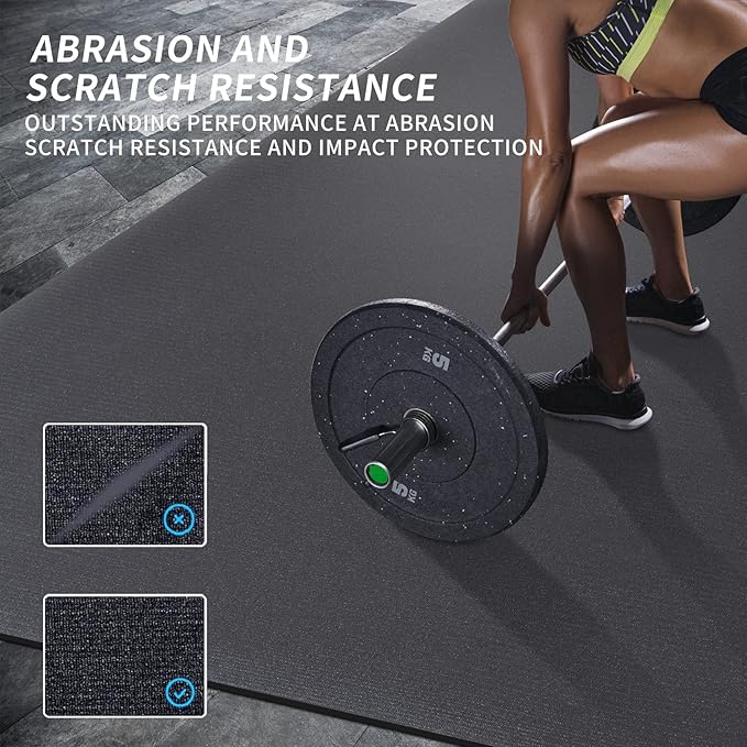 MRO Extra Large Exercise Mat For Home Gym, 15'x6'/12'x6'/9'x6'(7mm) Workout Mats for Gym Flooring, Non-Slip, Extra Thick Durable Cardio Mat, Ideal for Plyo, Weights, MMA, Jump Rope -Shoe Friendly - Bloomnest