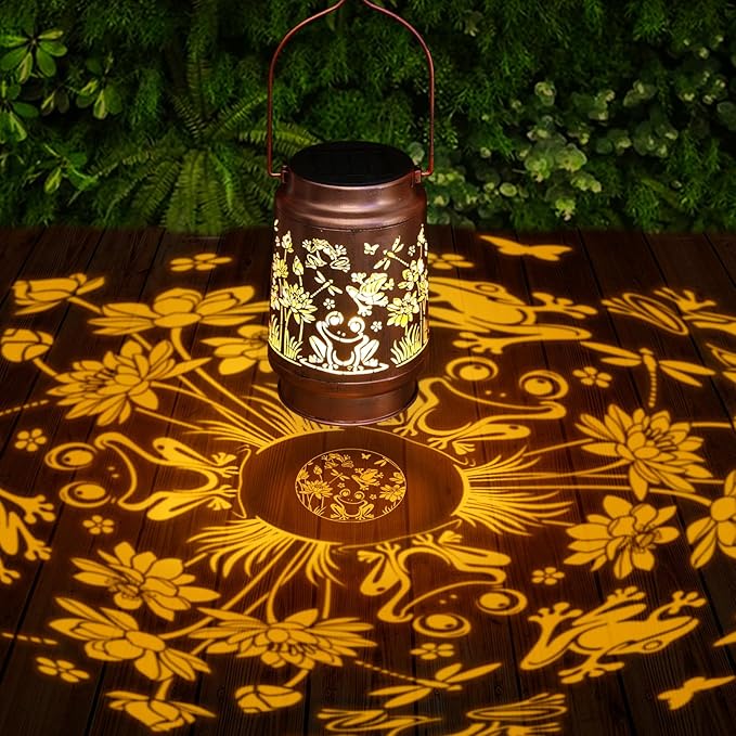 Frog Solar Lanterns Outdoor Waterproof - Decorative Hanging Solar Lights for Garden Patio, Gifts for Women, Men, Frog Lovers, Yard Table Lawn Porch Pathway Decor - Bloomnest