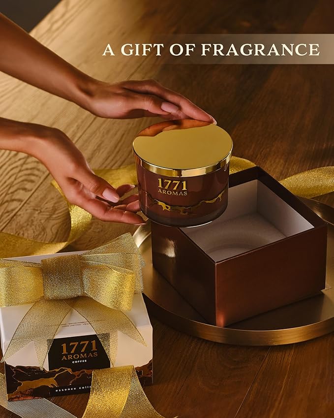 Coffee Scented Candles - 100% Natural Soy Wax - Large 3 Wick Jar Candle - Up to 50 Hours Burning Time - Candles for Home - Gift-Ready Candle for Men & Women - Aromatherapy Candles - Bloomnest