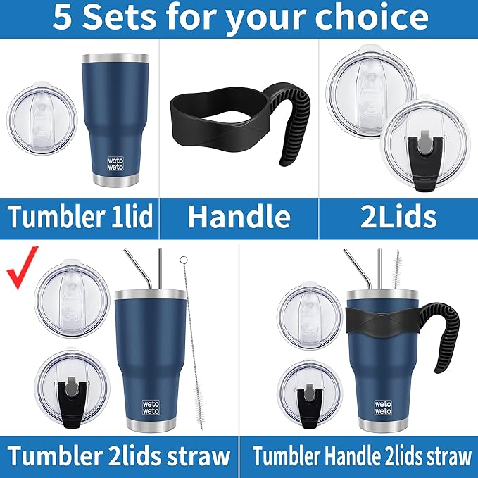 WETOWETO 30 oz Tumbler with 2 Lids and 2 Straws,18/8 Stainless Steel Vacuum Insulated Coffee Tumbler,Insulated Travel Mug Water Cup with Leak-Proof Straw Lid & Flip Lid (Purple, 1 Pack) - Bloomnest