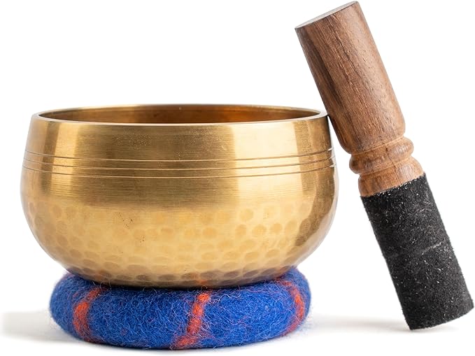 Ohm Store Tibetan Singing Bowl Set — Meditation Sound Bowl Handcrafted (4″)