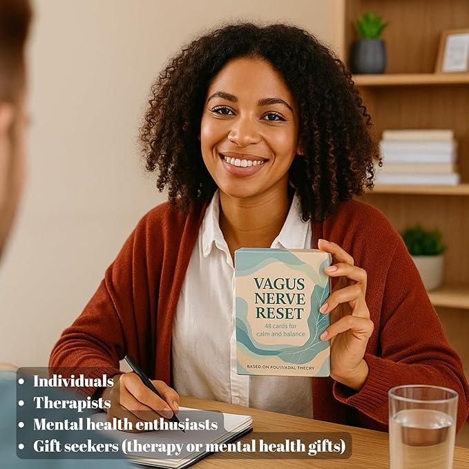 Vagus Nerve Reset Deck - Somatic Exercises for Nervous System Regulation & Mental Health | Polyvagal Theory-Based Therapy Games & Self-Care Gifts for Therapists