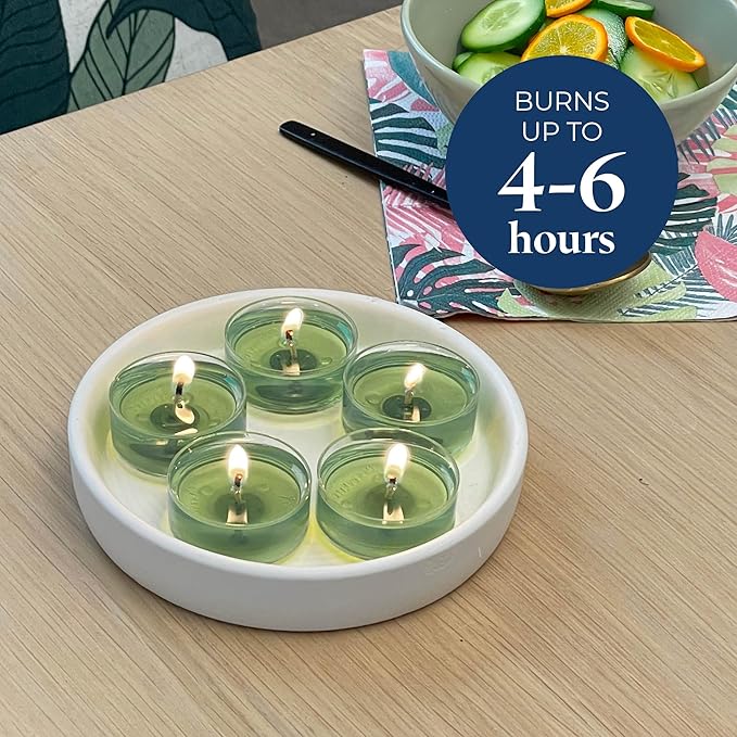 PartyLite Set of 12 Tea Lights Candles, Cucumber & Clementine Scent, Aromatherapy Scented Candles Gift Set, Up to 4 to 6 Hours Burn Time - Bloomnest