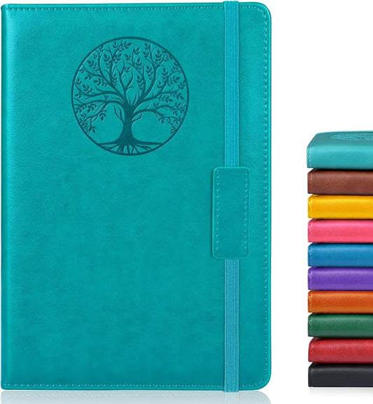 Lined Journal Notebook for Women Men,256 Pages A5 Hardcover Leather Journals for Writing,Travel,Business,Work & School,College Ruled Notebooks for Note Taking,Diary Notepad 5.7"×8.3" (blue) - Bloomnest