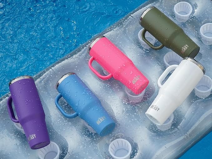 Beast 42 oz Tumbler Stainless Steel Vacuum Insulated Coffee Ice Cup Double Wall Travel Flask (Deep Purple) - Bloomnest