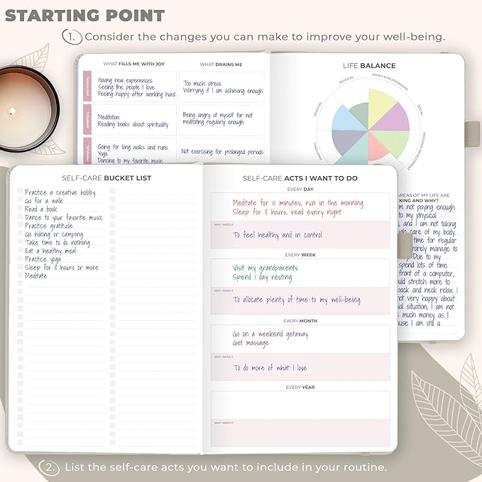 Clever Fox Self-Care Journal – Daily Reflection Notebook – Mental Health & Personal Development Planner, Meditation & Mood Log, A5 (Foggy Alps) - Bloomnest