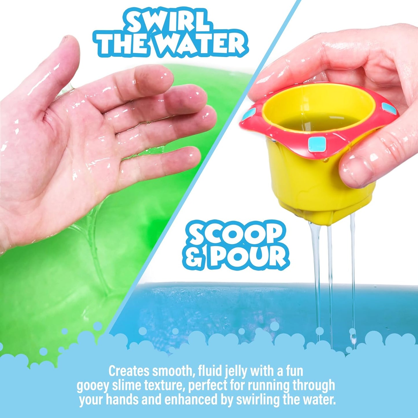 Tub Works® Jelly Bath Slime Bombs, 6 Pack | Bath Bombs for Kids That Turn Bath Water Into Colorful Jelly Slime | Nontoxic | Unique Kids Bath Bombs with Surprise Slime Texture | Sensory Fun Bath Toys