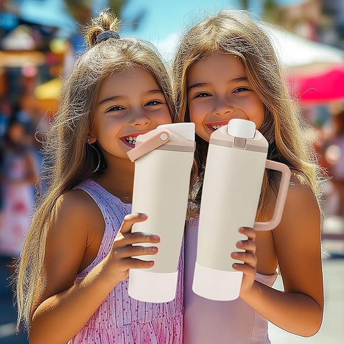 Mity rain 2PCS Protective Silicone Boots for Owala 30oz & 40oz FreeSip Sway Bottles & Tumblers - Accessories for owala, Enhances Stability & Prevents Scratches (Apricot Beige) Mityrain