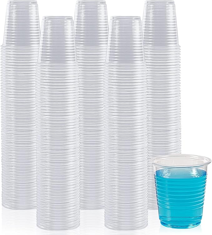 Lilymicky 500 Pack 3 oz Clear Plastic Cups, Small Disposable Bathroom Cups, 3 Ounce Plastic Mouthwash Rinse Containers - Bloomnest