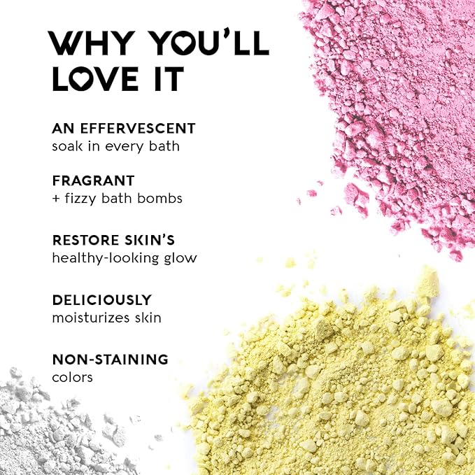 Nature's Beauty Yuzu & Rose Oil Bath Bomb Multi-Pack - Natural Hand Crafted, Non-Staining, Luxury Fizzy Spa Bomb, Nourish Dull + Dry Skin, Made w/Coconut Oil + Witch Hazel, 4.6 oz (4 Pack) - Bloomnest