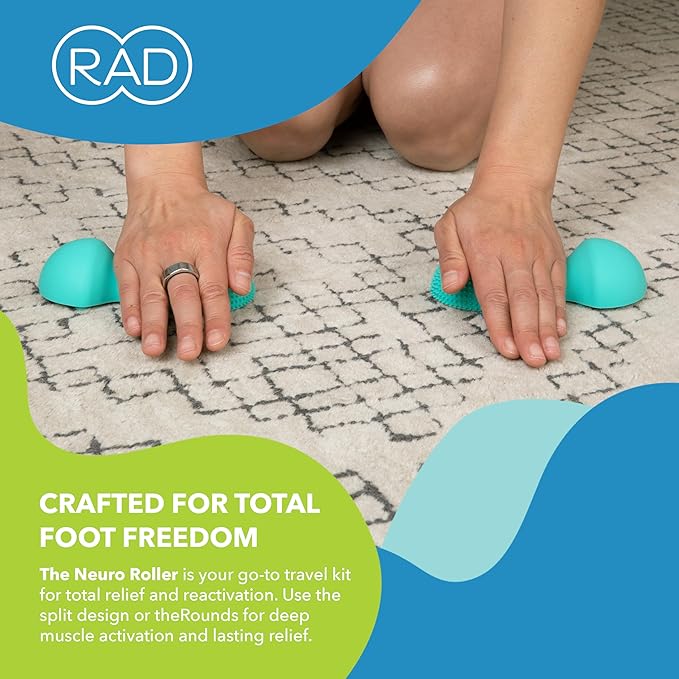 RAD Neuro Roller – Foot Massage Roller for Plantar Fasciitis & Recovery - Silicone, Dual-Texture Design with Built-in Massage Balls for Trigger Point Therapy & Foot Relief - Bloomnest