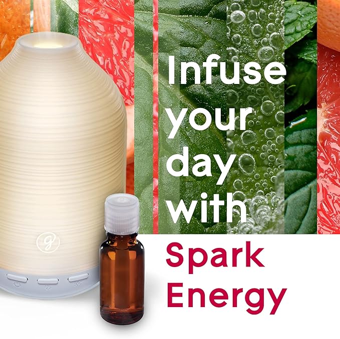 Glade Essential Oil Diffuser Refill, Use with Cool Mist Aromatherapy Diffuser, Air Freshener for Home, Spark Energy Scent with Notes of Grapefruit & Peppermint, 0.56 Fl Oz - Bloomnest