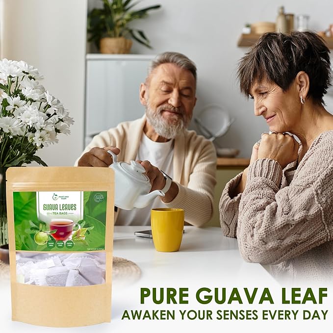 Nhat Anh Farm - Guava Leaf Tea Bags, 100 Teabags - Guava Dried Leaf Tea Bags 100% Natural And Pure , No Chemicals - Additives- Caffeine Free. Herbal Tea for Digestion, Good For Your Health. (Té De Hojas De Guayaba) - Bloomnest