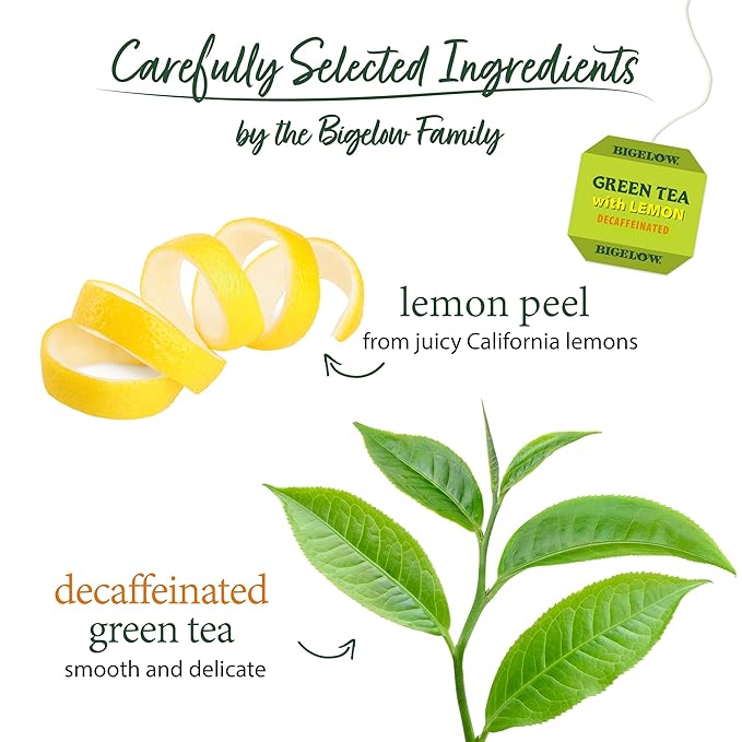 Bigelow Tea Decaffeinated Green Tea with Lemon, Decaf Tea with Green Tea and Lemon, 20 Count Box (Pack of 6), 120 Total Tea Bags - Bloomnest