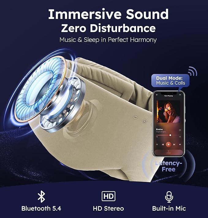 Luxury Bluetooth 5.4 Sleep Mask for Adults - Ice Fiber Cooling & HD Sound, 100% Light Blocking Adjustable Eye Cover for Travel & Side Sleepers - Soft Sleep Headphones with 10H Playtime - Bloomnest