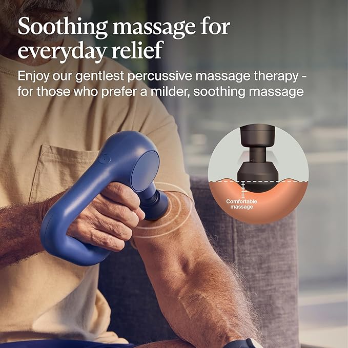 TheraGun Therabody Relief Handheld Percussion Massage Gun - Easy-to-Use, Comfortable & Light Personal Massager for Every Day Pain Relief Massage Therapy in Neck, Back, Leg, Shoulder and Body (Navy) - Bloomnest