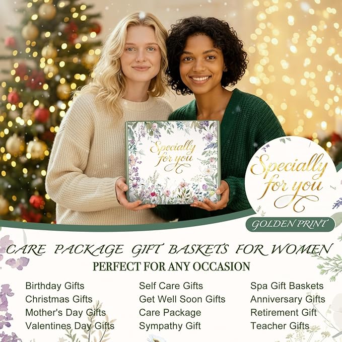 Birthday Gifts for Women Spa Care Package, Valentines Day Gifts for Her Mom Wife Girlfriend, Get Well Soon Gift Baskets Thinking of You Sympathy Gift Box for Friend, Sister, Grandma - Bloomnest