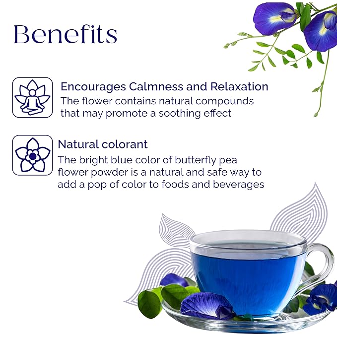 Organic Pharmacist Butterfly Pea Flower Tea Bags, Dried Purple Butterfly Flowers, Blue Butterfly Tea Bags, Vibrant Whole Flower Blue Herbal Tea with Antioxidants, Caffiene Free, 30 Count, 2.5g per bag - Bloomnest