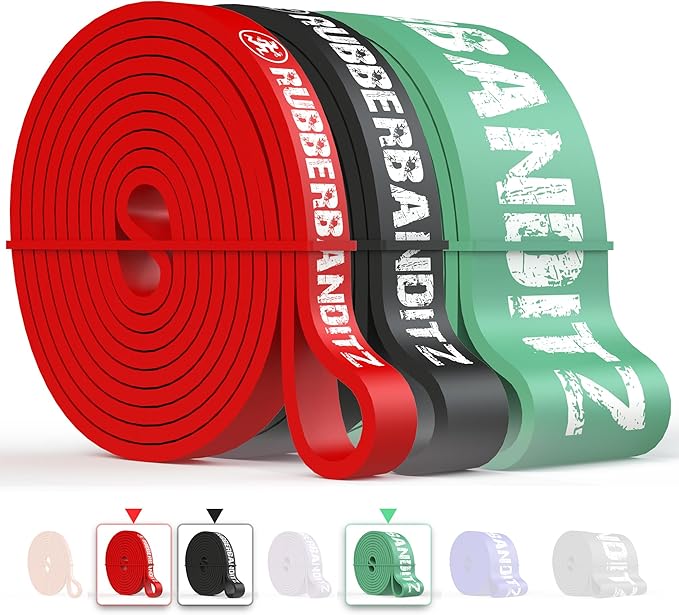 Rubberbanditz Combo Pull Up Assist Bands | Heavy Duty Resistance Exercise Bands for Powerlifting, Mobility, and Stretching | Resistance Bands for Working Out - Bloomnest