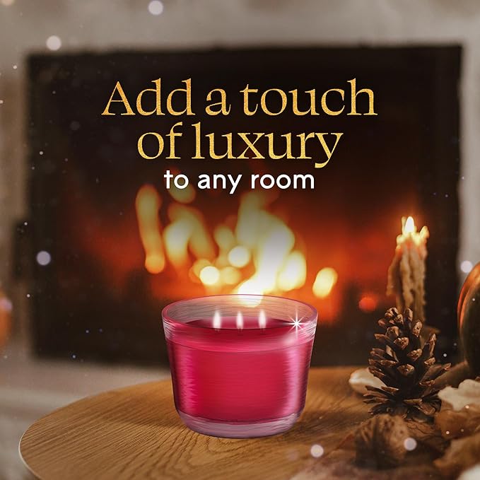 Glade 3-Wick Scented Candle Jar, Pomegranate & Currant, Air Freshener Infused with Essential Oils, 6.8 Oz, 3 Count - Bloomnest