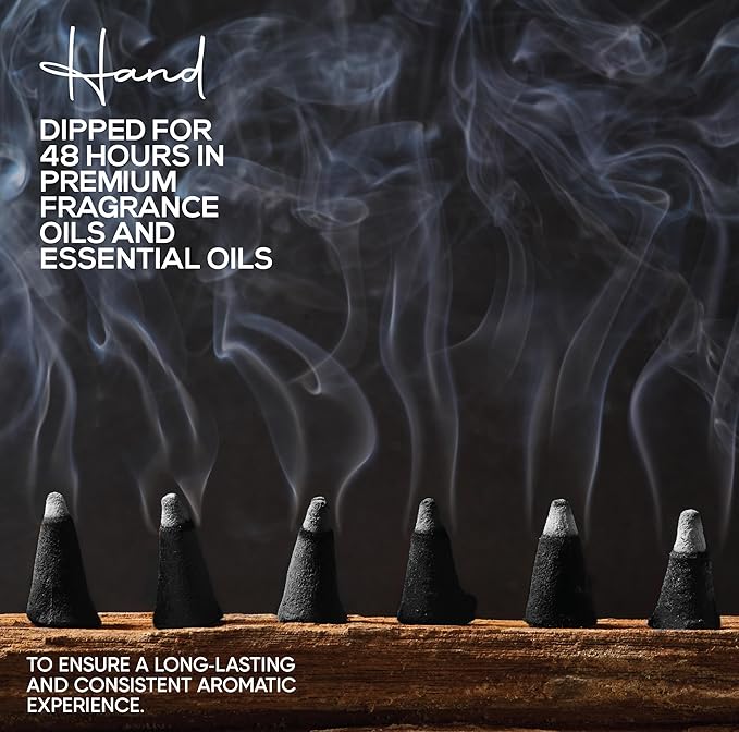 Palo Santo Charcoal Incense Cones 1" TOPFLOW - 50 Pack - Natural Scented Cones Handmade Hand Dipped PlantGuru
