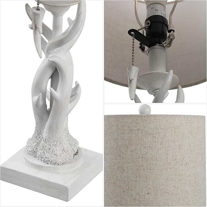 JONATHAN Y JYL1031C Gaston 20.5" Resin Mini LED Table Lamp for Living Room, Family Room, Dining Room, Bedroom, Hallway, Office, Antique White - Bloomnest