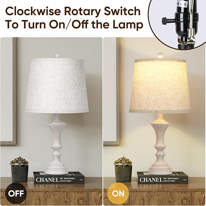 Retro Table Lamps Set of 2 Nightstand Lamp for Bedroom Vintage Rustic Table Lamps for Living Room Traditional Nightstand Bedside Lamps Bulb NOT Included - Bloomnest