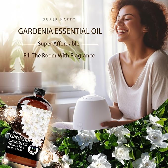 Gardenia Essential Oil, Gardenia Oil 16 Fl Oz 480 ML for Diffuser Humidifier Yoga Cleaning DIY Candle Soap Making Perfume Gift for Women Essential Oils - Bloomnest