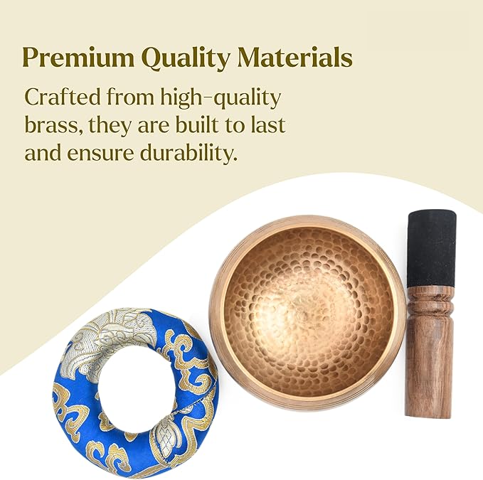 Tibetan Singing Bowl Set-Authentic Cuencos Tibetanos for Sound Healing, Meditation & Chakra Balancing - Includes Cushion, Mallet-Unique Spiritual Gifts for Women and Men (4.5 Inch Bowl) LNYSI