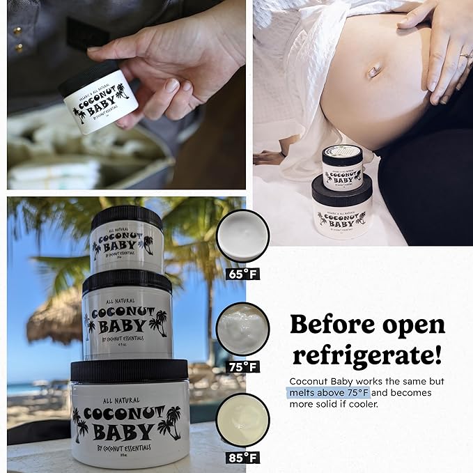 Coconut Baby Oil for Hair & Skin Care, Natural & Organic, Coconut Oil for Cradle Cap, Eczema, Infant Scalp Relief, Hair Oil for Curly Hair - Newborn Moisturizer for Sensitive Skin, Unscented - 2 fl oz - Bloomnest