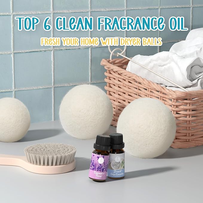 Clean Essential Oils Set, SoulOrigin Fragrance Oil Gift Set for Oil Diffusers, Scented Oils 6x10ml - Beach Sage Laundry Detergent, Citrus Burst, Lavender Fields, Fresh Linen, Warm Petals, Fresh Cotton - Bloomnest