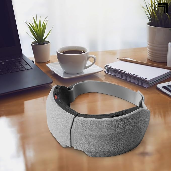 Sharper Image® RealTouch™ Eye Mask, Hot + Cold Massager, Air Compression, Puffy Under Eye Aid, Bluetooth Music, USB-C Rechargeable, Headache Stress & Anxiety Relief, Relaxation & Comfort Travel Gift - Bloomnest