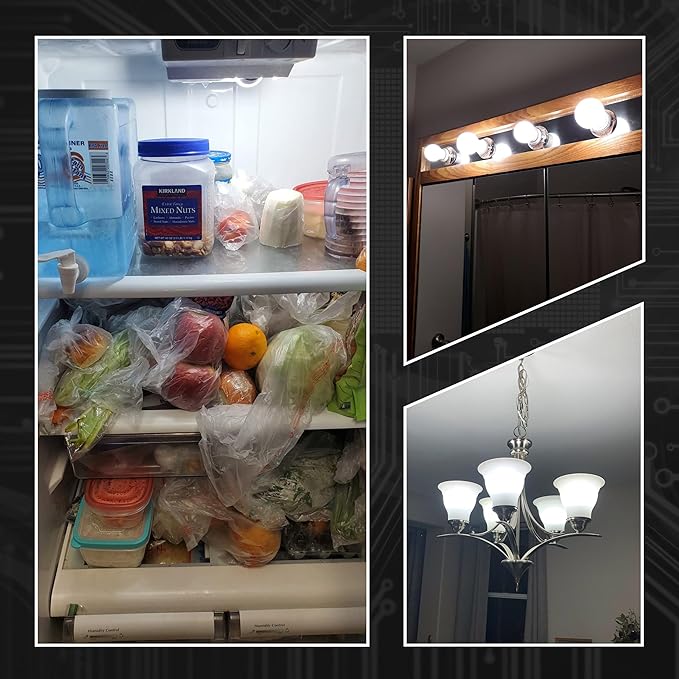 A15 LED Refrigerator Light Bulb 40 Watt Equivalent 120V 500lm 5000K Daylight White 5 Watt E26 Standard Medium Base Fridge Appliance Light Bulb for Freezer Home Lighting Lamp,Non-Dimmable,2 Pack - Bloomnest