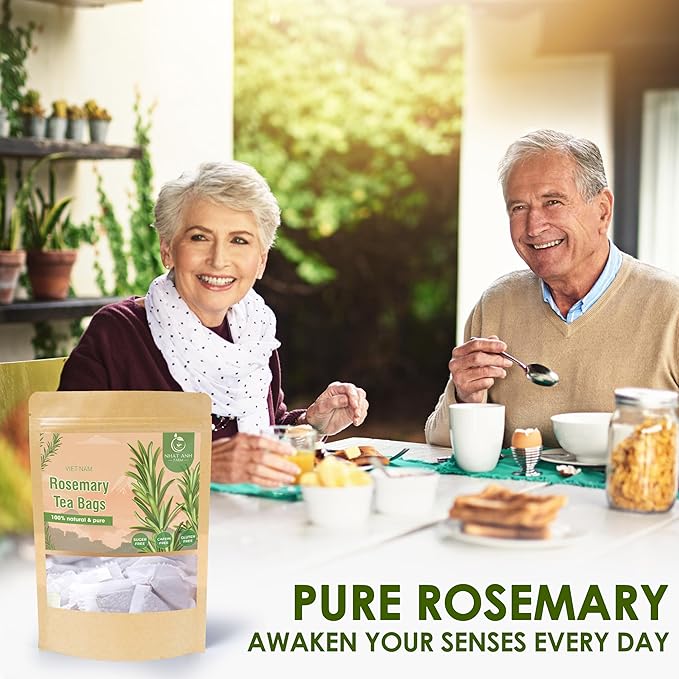 NHAT ANH FARM Premium Rosemary Tea Bags, 40 Count, 100% Natural Dried Rosemary Leaves, Naturally Sweet Herbal Tea, Sugar-Free, Caffeine-Free, No Additives - Bloomnest