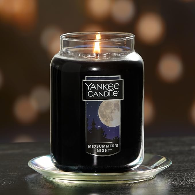 Yankee Candle MidSummer's Night Scented Classic Large Single Wick Jar Candle 22oz with Over 110 Hours of Burn Time Ideal for Dinner Parties Relaxing Saturdays and Special Occasions - Bloomnest