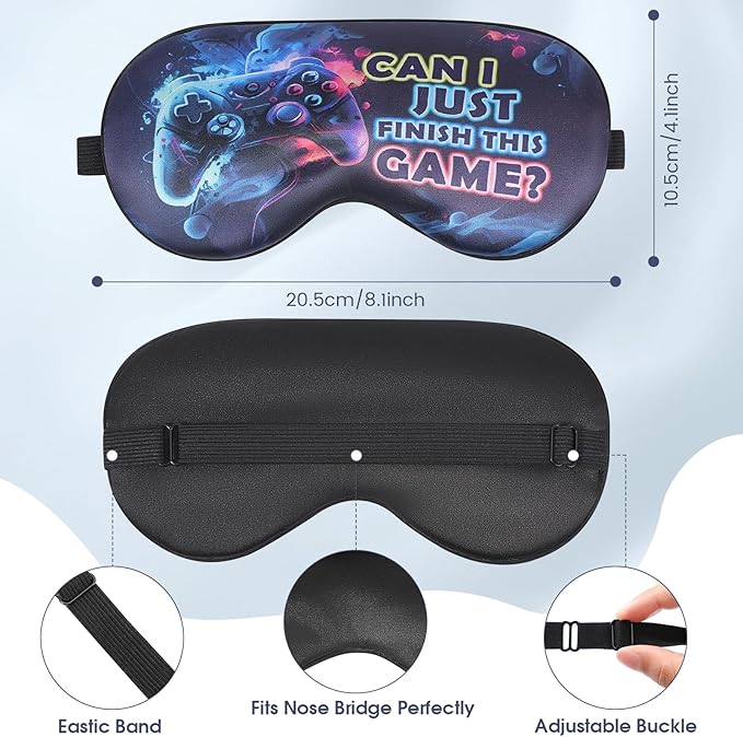 2 Pcs Sleep Mask for Kids Boys, Silk Eye Covers for Sleeping, Adjustable Strap & Light Blocking Design, Adult Children's Bedtime Blindfold for Travel and Home Use with Gift Box - Bloomnest