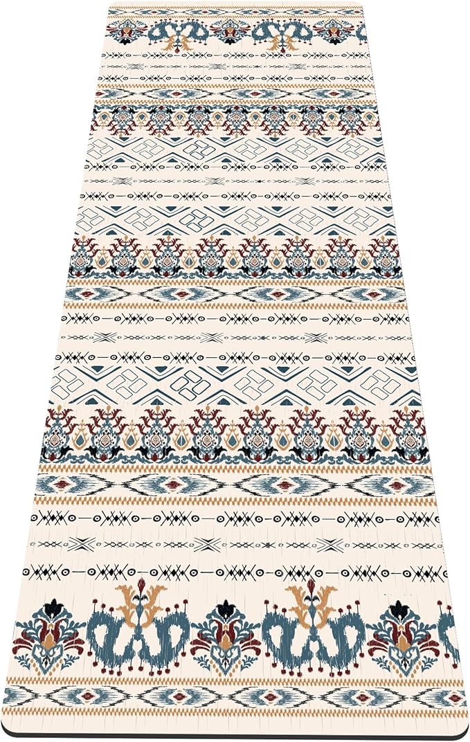 nuveti Yoga Mat Print Extra Thick TPE Non Slip Fitness Exercise Mat with Carrying Bag,72"x24" Extra Thick 6MM Exercise & Workout Mat for Yoga, Pilates Fitness and Floor Exercises - Bloomnest
