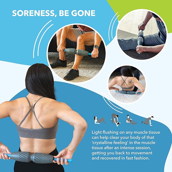 RAD 2-in-1 Muscle Flushing Kit – Includes Exercise Foam Roller & 21in Massage Roller Stick – Deep Tissue Myofascial Release, Muscle Recovery Tools for Mobility & Performance - Bloomnest