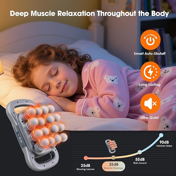 16 Head Massage Gun Set, Deep Tissue Percussion Massager, Electric Massage Tools with 9 Styles & Levels, Dark Grey - Bloomnest