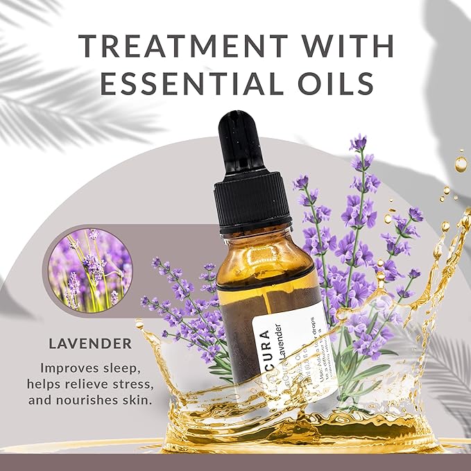 LaCura Pure Lavender Essential Oil for Home Aromatherapy - 100% Pure Therapeutic Grade Oil for Stress Relief, Sleep & Skincare - 15ml with Precision Dropper for Effortless Application LacuraPureEssentialOils