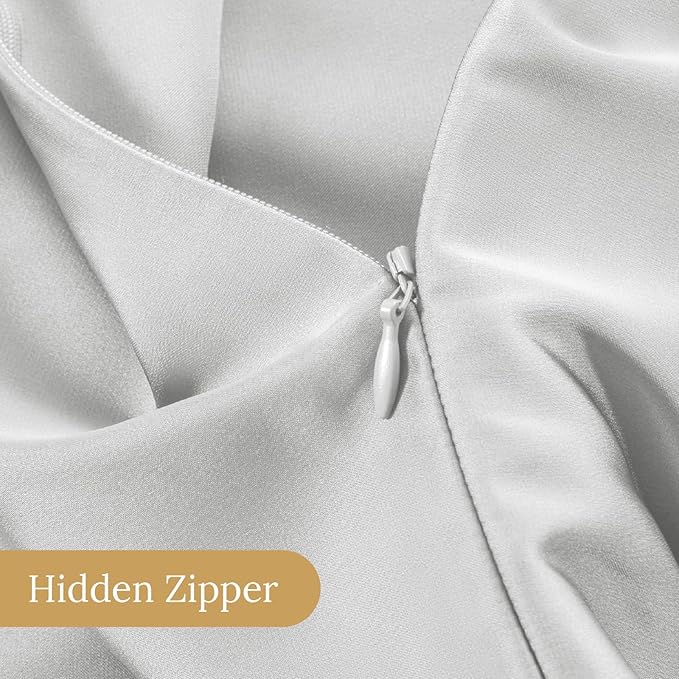 INFIIXSO Mulberry Silk Pillow Cases King Size Set of 2, Silk Pillowcase with Hidden Zipper 20"x36", Extraordinary Smooth and Soft Pillow Case for Hair and Skin(Light Grey, 2 Pack) - Bloomnest