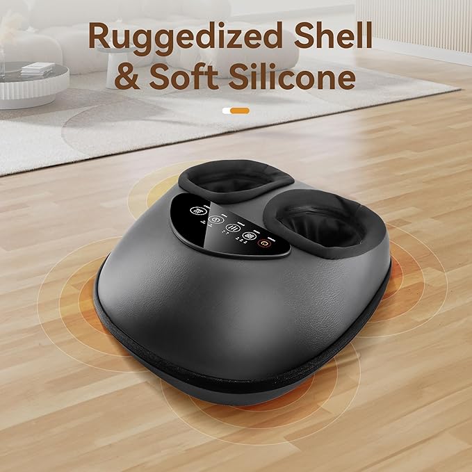 Shiatsu Foot Massager Machine - Toasty Toes Heaven! Heat Surge Technology for Couch Potatoes & Workaholics, Deep Kneading Therapy, Ergonomic Contoured Design - Bloomnest