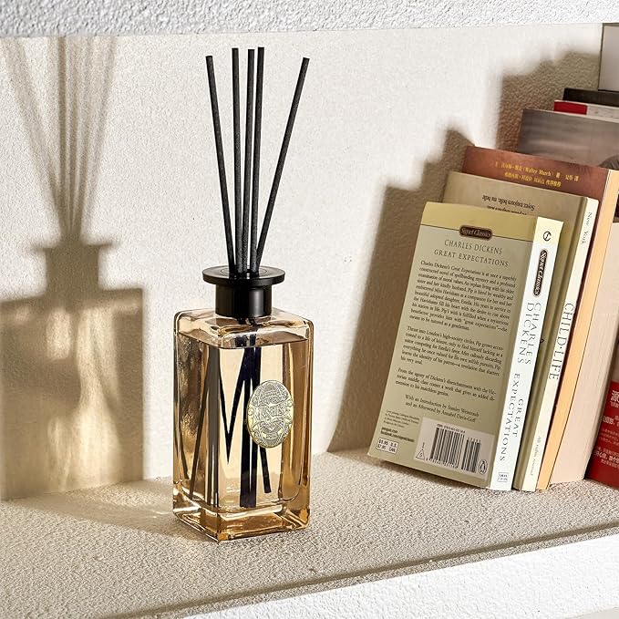 M&SENSE 10.14 oz Large Reed Diffuser Set | Cashmere Cloud Scent Oil Diffuser with Sticks | Hotel Collection Non-Toxic Essential Oil |for Bedroom Bathroom Living Room - Bloomnest