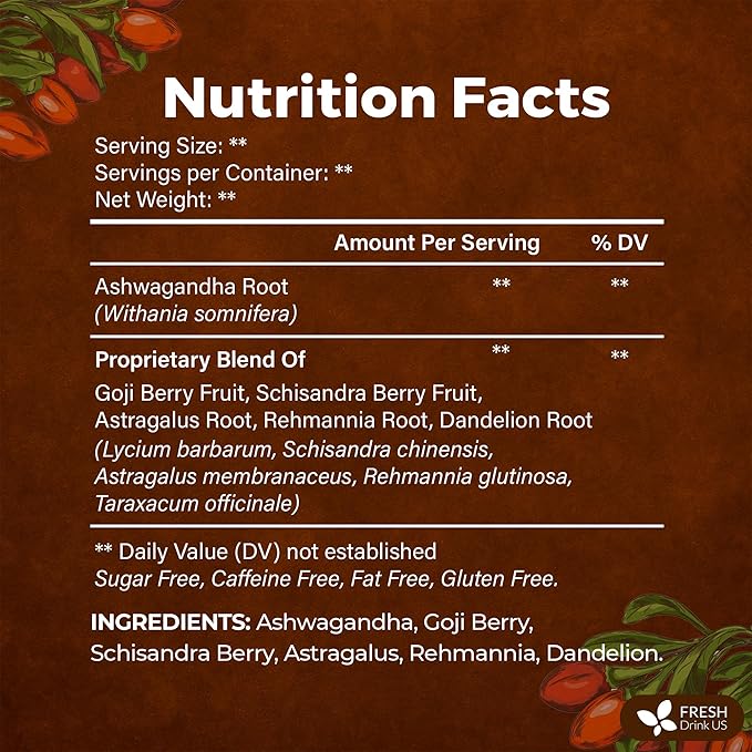 FreshDrinkUS, Ginseng 6 Treasures Kidney Tea, 30 Packs Of Super Kidney Cleanse Detox Tea For Men & Women, 100% Natural Roots & Berries | Caffeine-Free | Adaptogenic Blend for Energy, Wellness & Vitality Support - Bloomnest