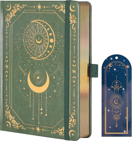 TIEFOSSI Dot Journal, 160gsm 190 Numbered Pages, Diary for Work & Sketching, A5 Hardcover Leather Journal for Writing Women Men - Bloomnest